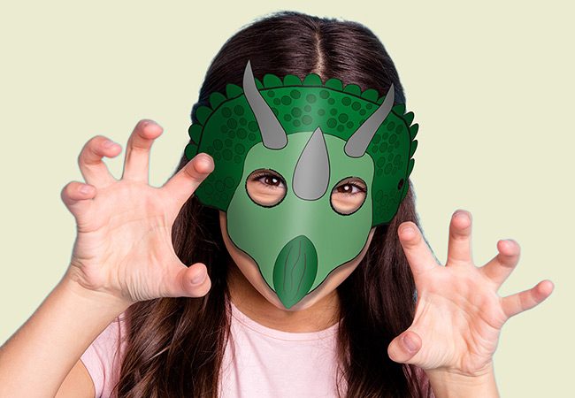 Free printable dinosaur face masks | Mighty Adventures